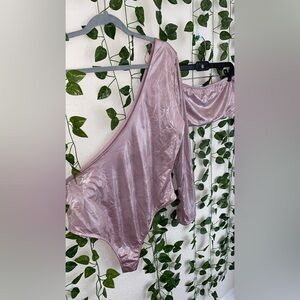 Shimmering Pink One-Shoulder Set